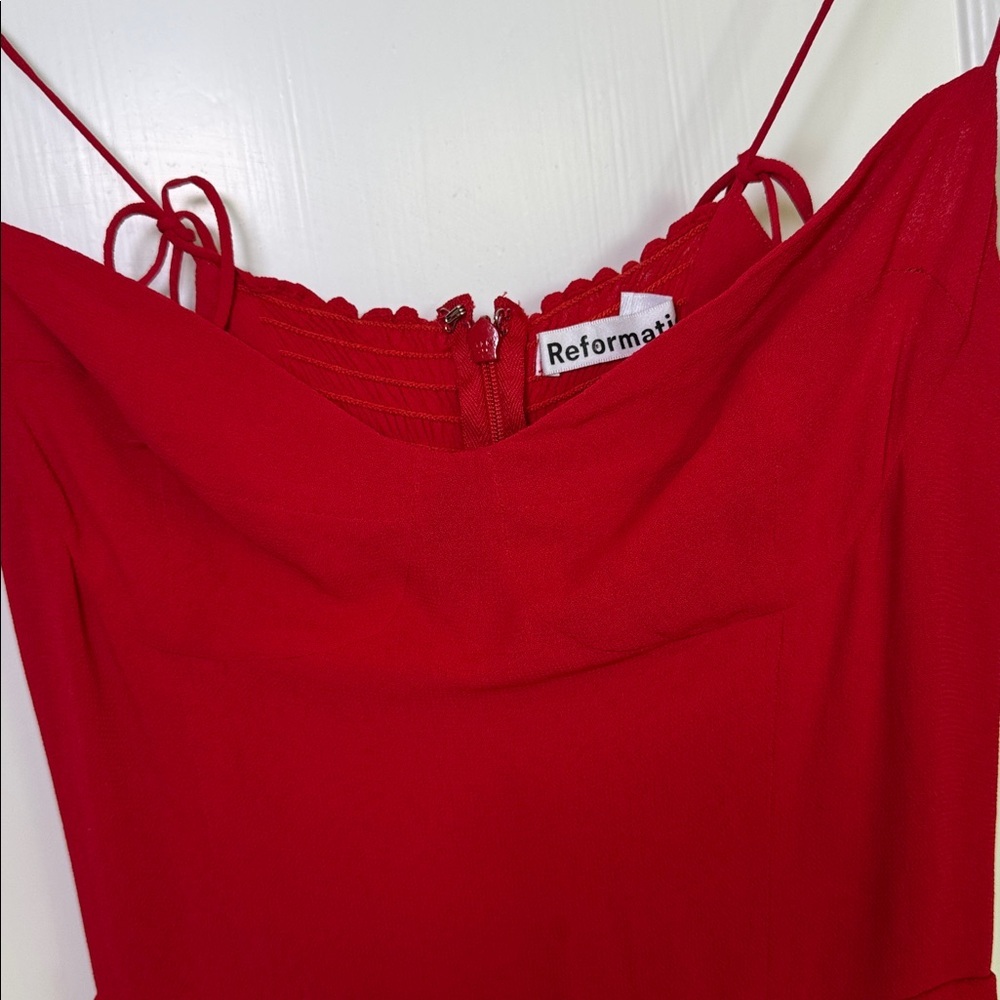 Reformation Kourtney Dress Size 4 Cherry Christmas - Picture 13 of 13